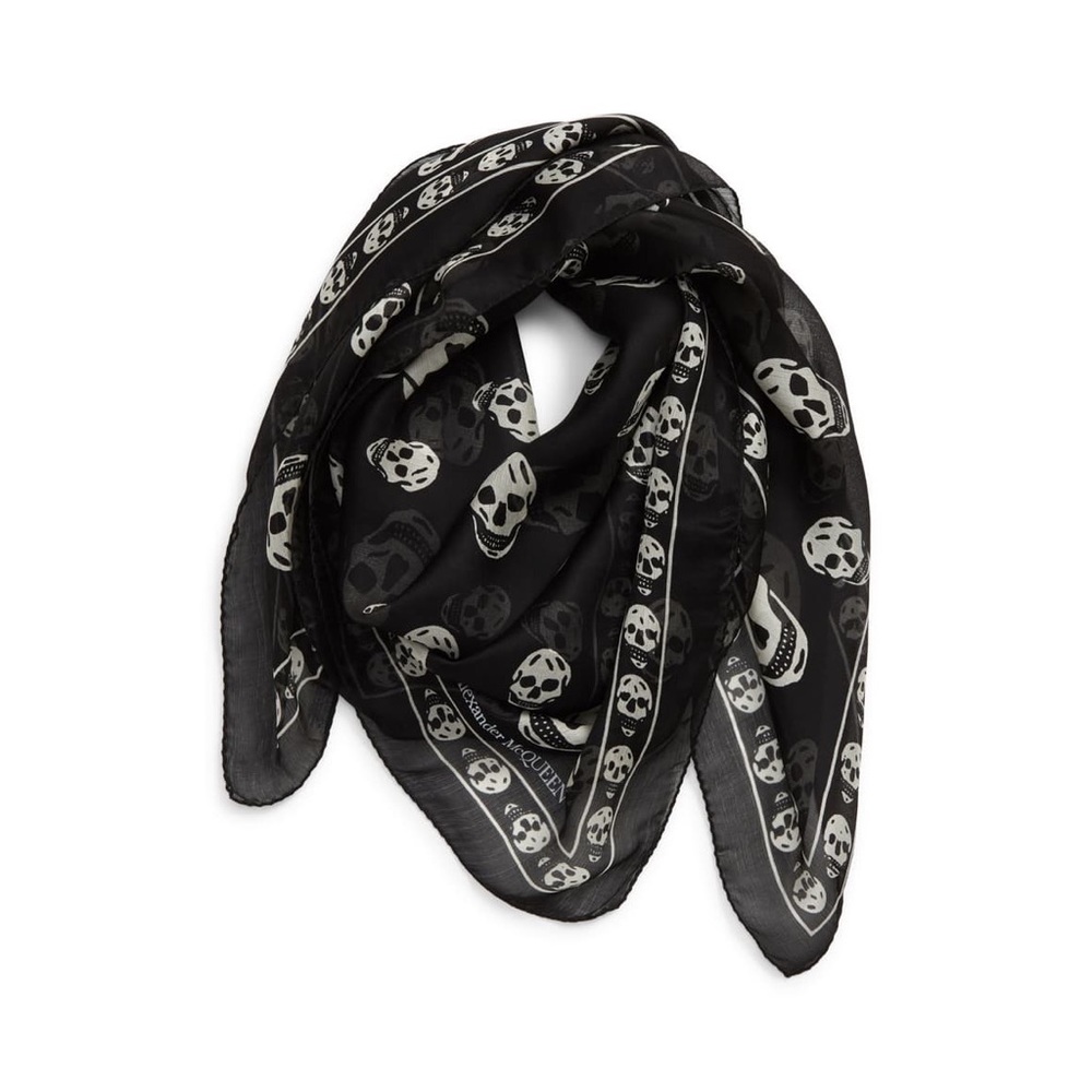 Alexander McQueen Chiffon Skull Scarf